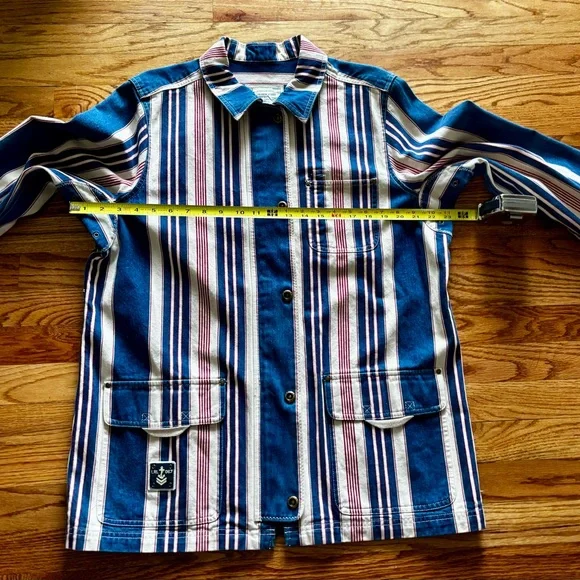 Ralph Lauren Blue and Red Striped Chore Jacket - Large - Picture 9 of 13